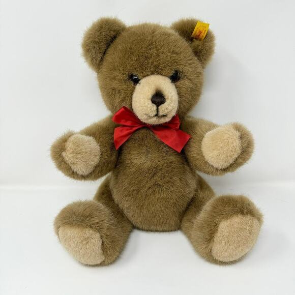Steiff Petsy Teddy Bear 14" Plush Caramel Stuffed Animal Button in Ear 012174 - Picture 9 of 14